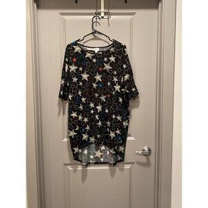 LuLaRoe Irma Star Print Top L Patriotic Tunic